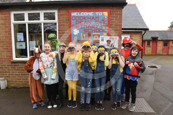 Dressing up day in front of a new mosaic at the school. Cookham Dean CE Primary School, Bigfrith Ln, Cookham Dean. 