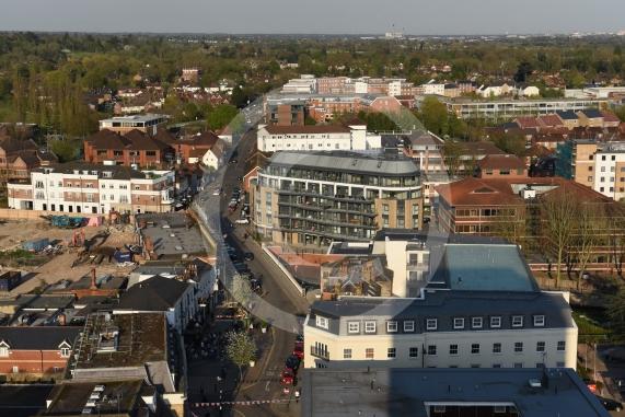 Berkshire House, Maidenhead. Views from the top floor of Berkshire House, Maidenhead