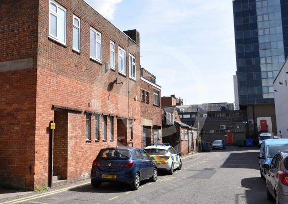 Police car at Nicholsons Lane, Maidenhead.