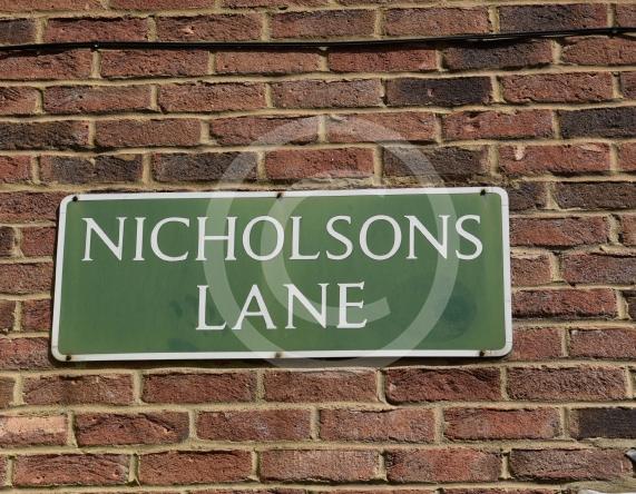 Nicholsons Lane sign, Maidenhead.