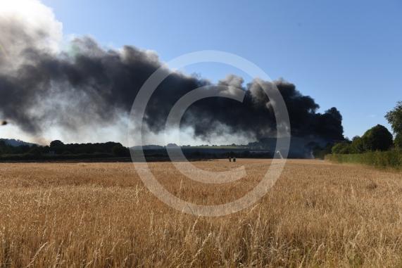 Marlow Road, Little Marlow.From the entrance to Wyevale Garden Centre, Pump Lane South, Little MarlowScene of a fire