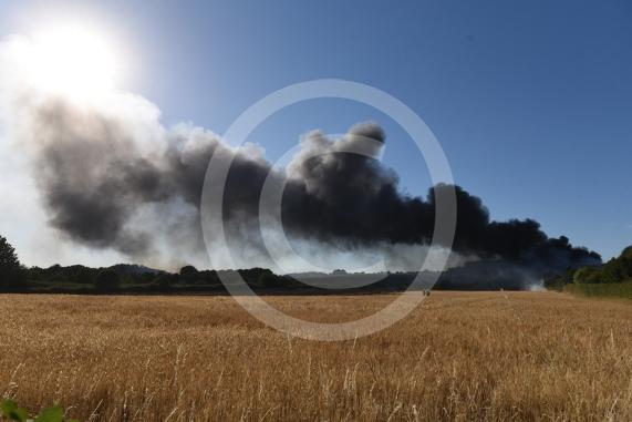 Marlow Road, Little Marlow.From the entrance to Wyevale Garden Centre, Pump Lane South, Little MarlowScene of a fire