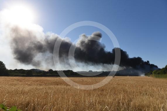 Marlow Road, Little Marlow.From the entrance to Wyevale Garden Centre, Pump Lane South, Little MarlowScene of a fire
