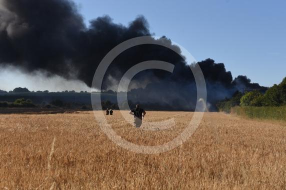 Marlow Road, Little Marlow.From the entrance to Wyevale Garden Centre, Pump Lane South, Little MarlowScene of a fire