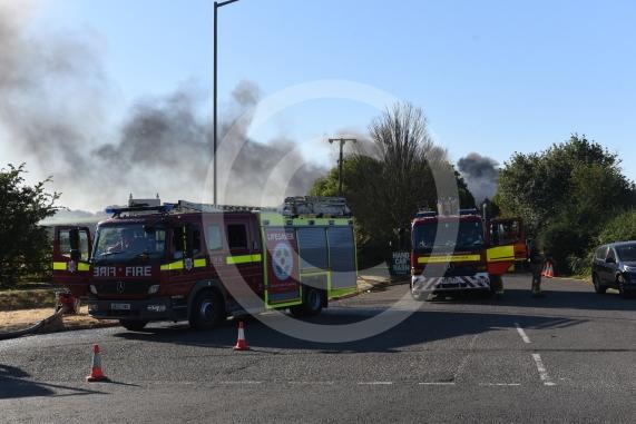 Marlow Road, Little Marlow.From the entrance to Wyevale Garden Centre, Pump Lane South, Little MarlowScene of a fire