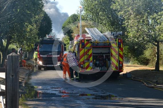 Marlow Road, Little Marlow.From the entrance to Wyevale Garden Centre, Pump Lane South, Little MarlowScene of a fire