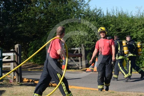Marlow Road, Little Marlow.From the entrance to Wyevale Garden Centre, Pump Lane South, Little MarlowScene of a fire