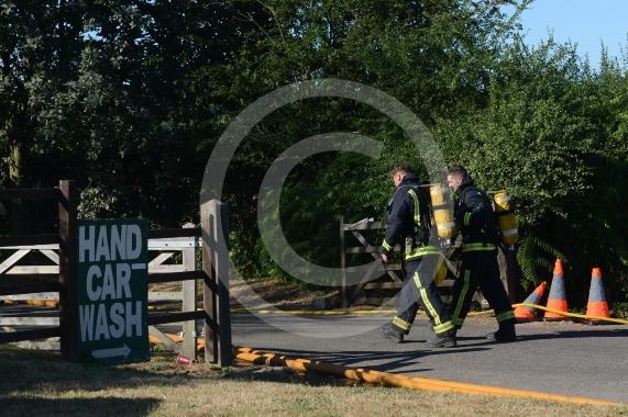 Marlow Road, Little Marlow.From the entrance to Wyevale Garden Centre, Pump Lane South, Little MarlowScene of a fire