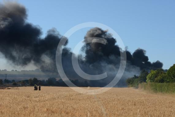 Marlow Road, Little Marlow.From the entrance to Wyevale Garden Centre, Pump Lane South, Little MarlowScene of a fire