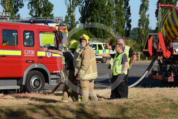 Marlow Road, Little Marlow.From the entrance to Wyevale Garden Centre, Pump Lane South, Little MarlowScene of a fire