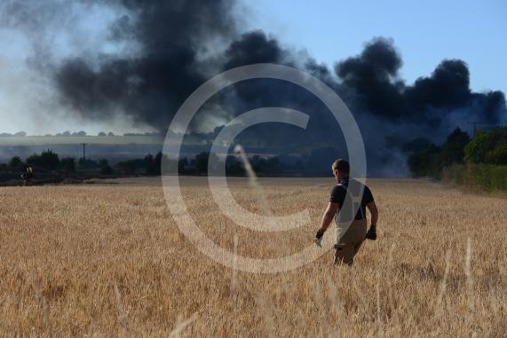 Marlow Road, Little Marlow.From the entrance to Wyevale Garden Centre, Pump Lane South, Little MarlowScene of a fire