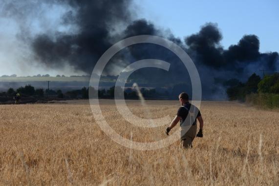 Marlow Road, Little Marlow.From the entrance to Wyevale Garden Centre, Pump Lane South, Little MarlowScene of a fire