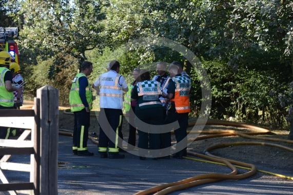 Marlow Road, Little Marlow.From the entrance to Wyevale Garden Centre, Pump Lane South, Little MarlowScene of a fire