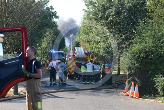 Marlow Road, Little Marlow.From the entrance to Wyevale Garden Centre, Pump Lane South, Little MarlowScene of a fire