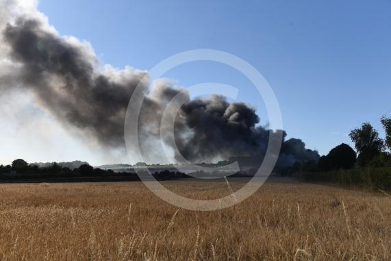 Marlow Road, Little Marlow.From the entrance to Wyevale Garden Centre, Pump Lane South, Little MarlowScene of a fire