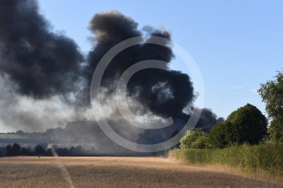 Marlow Road, Little Marlow.From the entrance to Wyevale Garden Centre, Pump Lane South, Little MarlowScene of a fire