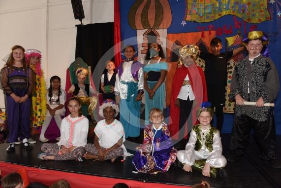 Cippenham Primary School, Elmshott Lane, Cippenham, Slough. Cippenham Primary School is holding a dress rehearsal for its year six end of year production - Aladdin Trouble 
