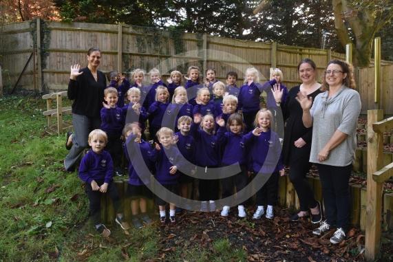 Tawny Owl Class.Teachers LtoR Teaching Assistant Mrs Nicola Luxton, Teaching Assistant Miss Corrinne Akehurst and Class Teacher Mrs Alison Fennell.My First Class Supplement photograph.Burchetts Green C of E Infant School, Burchetts Green.