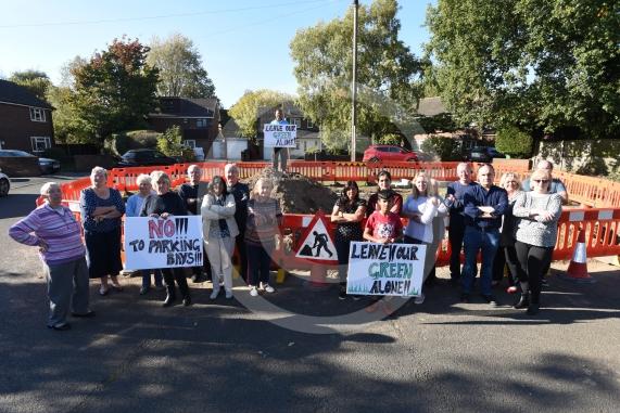 Cippenham Close, Slough. A group of residents are furious about Slough Borough Council&rsquo;s plans to put in five new car parking spaces over a green in Cippenham Close which they say they do not want.