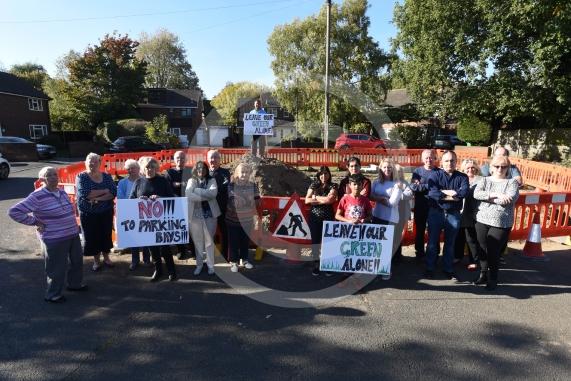 Cippenham Close, Slough. A group of residents are furious about Slough Borough Council&rsquo;s plans to put in five new car parking spaces over a green in Cippenham Close which they say they do not want.
