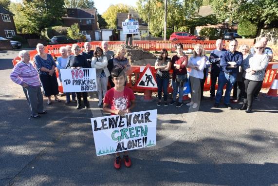 Cippenham Close, Slough. A group of residents are furious about Slough Borough Council&rsquo;s plans to put in five new car parking spaces over a green in Cippenham Close which they say they do not want.