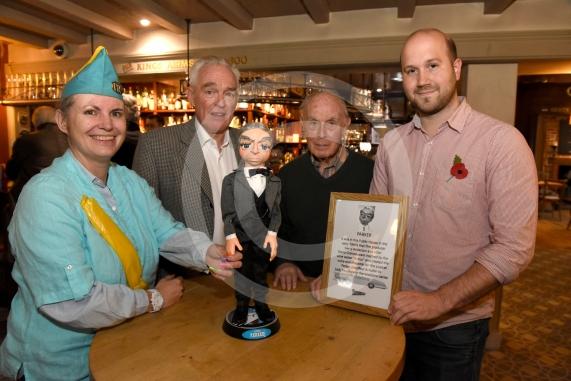 The character Parker from Thuderbirds was inspired by a wine waiter at the Kings Arms called Arthur. Gerry Adams used to frequent the pub. The Kings Arms, Cookham High Street. L-R Jane Brewer (local fan), Chris Gowers - General Manager, Voice actor David Graham, who played Parker and Jamie Anderson, son of Gerry