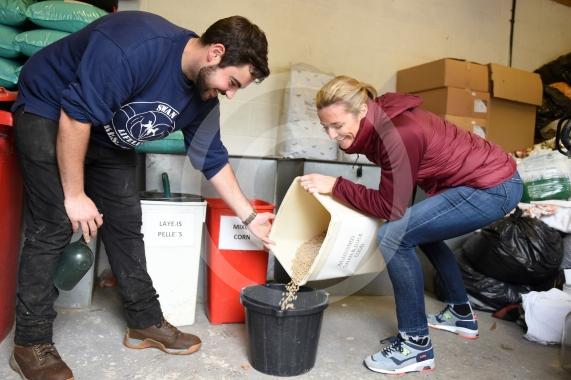Swan Lifeline's patron Gabby Logan visiting the centre to help out for the day - Photo: Emma Sheppard 