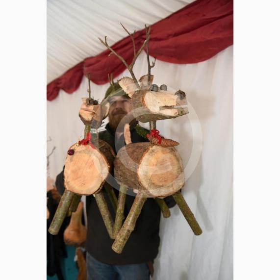 Simon Stokes with his wood carvings.Slough Borough Council&rsquo;s Festive Fun event.Slough Town Square and Slough High Street.