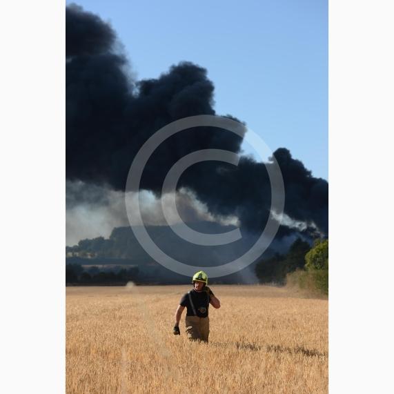 Marlow Road, Little Marlow.From the entrance to Wyevale Garden Centre, Pump Lane South, Little MarlowScene of a fire