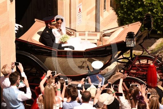 ROYAL WEDDING 2018.  Harry and Meghan - Royal Highness The Duke of Sussex, Her Royal Highness The Duchess of Sussex. St. George’s Chapel, Windsor Castle.Photo : Ian Longthorne, Windsor Express, Baylis Media