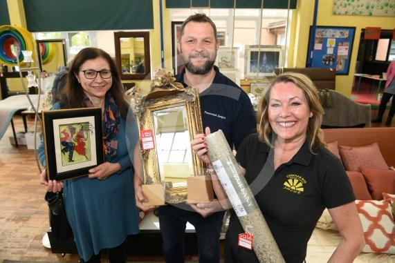 Organisers, LtoR Hulya Wilson, Nick Peters and Lisa Peters.Cookham Rise Primary School is holding an interior design sale courtesy of Pepperstitch Designs. Cookham Rise Primary School, High Rd, Cookham.
