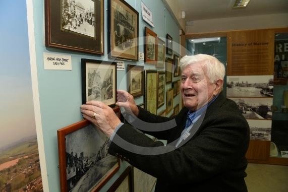 Volunteer Malcolm Thomas looks at the new Marlow A Trip Back In Time exhibition.Marlow museum are reopening after a short break for refurbishment.Marlow museum, Court Garden Leisure Centre, Marlow.