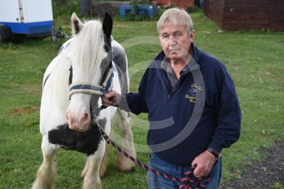 Whistley Mill Lane, Twyford. Ian Lucken, Lands End Equestrian Centre. One of their Shetland ponies was killed in Stanlake Meadow, Twyford – they are appealing for information from the public. Ian Lucken pictured with Nobbie