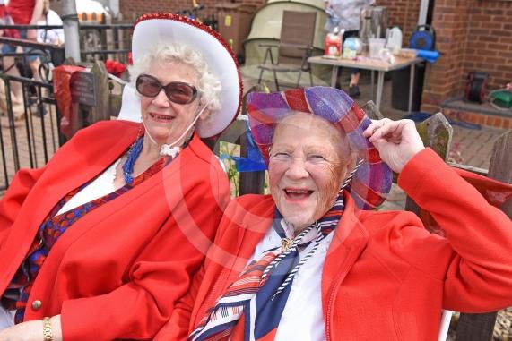 Joan Samsom and Jean Hunt. Sonning Street Party held to mark 75 years since D-Day. Picture by Emma Sheppard