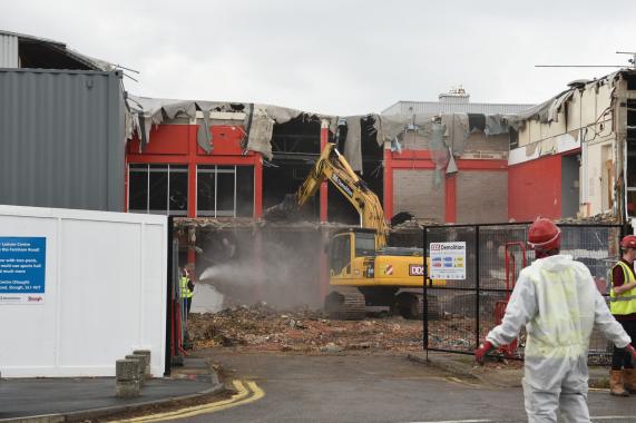 Montem Leisure centre demolition has begun. Slough