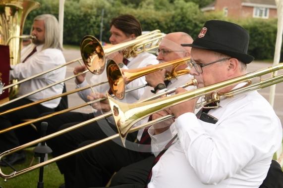 The Reading Spring Gardens Brass Band perform.Annual Stoke Poges Horticultural showStoke Poges school, Rogers Lane, Stoke Poges.