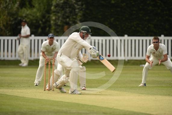 Chris Peploe is caught behind the wicket.Datchet vs Tring Park.Datchet Cricket Club, Riding Court Road, Slough. 