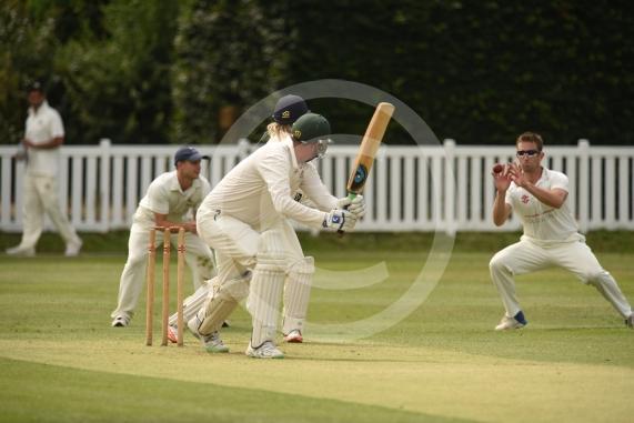 Chris Peploe is caught behind the wicket.Datchet vs Tring Park.Datchet Cricket Club, Riding Court Road, Slough. 