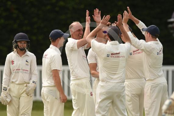 Tring celebrate taking a wicket.Datchet vs Tring Park.Datchet Cricket Club, Riding Court Road, Slough. 