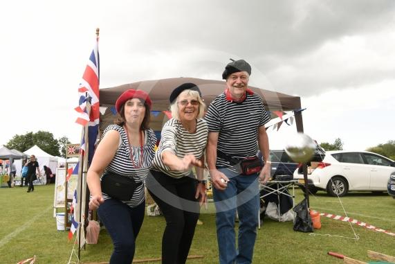 LtoR Marielle Patterson, Hazel Evans and Gordon Holmes from the Twyford Twinning Association.Twyford Village fete, Stanlake Meadow recreation ground, Waltham Road, Twyford.