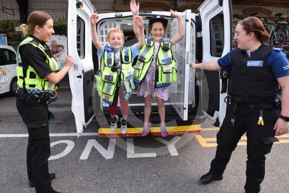 An emergency services day will take place at Maidenhead Station. The public can view a range of vehicles, appliances and equipment, and meet emergency service staff. Organised by Great Western Railway. L-R PC Cook, Aran Esterhuysen 6, Bella Esterhuysen 8, PCSO Andrews