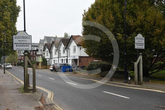 Maidenhead Riverside sign on Ray Mead Road, near Maidenhead Bridge.