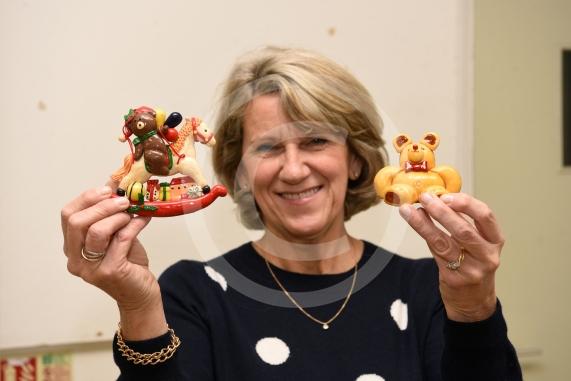 Claire Phillpott with her Christmas decorations made from bread dough.Cookham Dean Church Autumn Fair.Cookham Dean Village Hall, Cookham Dean.