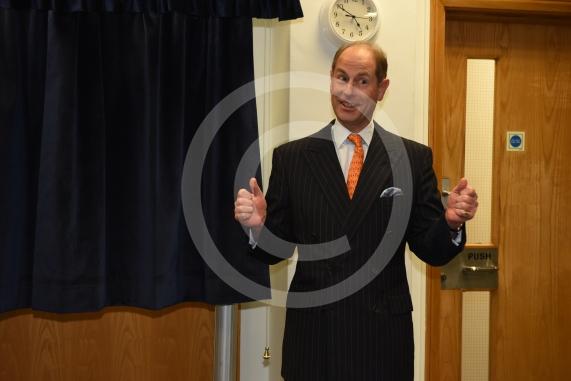 Prince Edward, Earl of Wessex visiting the offices of Maidenhead Advertiser to mark the 150th Anniversary of the Advertiser. Prince Edward also spent time with 4 charities before visiting the newsroom to unveil a plaque, cut a cake and receive some gifts.