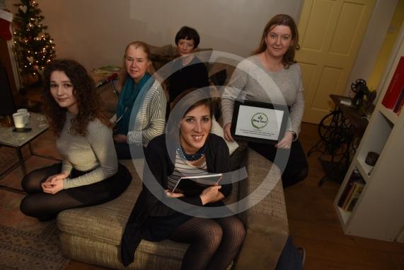 Nelly Semaille who has a pop-up shop in the Craft Coop but is aiming to open a zero waste shop in the new year. Maidenhead. L-R Sam Greenslade, Sophie Ibison, Caroline Lyall, Nelly Semaille, Maria Evans