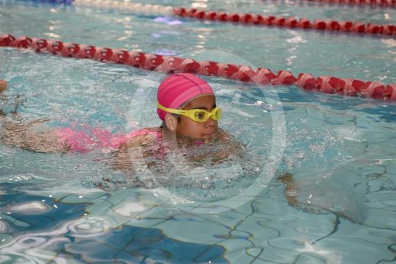 Verity Carty, 13, from SportsAble Aqua Stars.Maidenhead Lions Club Swimarathon 2019.Magnet Leisure Centre, Holmanleaze, Maidenhead
