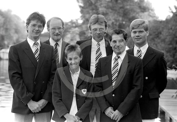 Derek Cook. (coach) (front right)Coxed fours take Brittania Cup