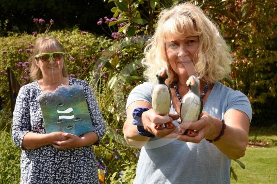 LtoR Jane Bonny and Caroline Gatfield.Cookham and Maidenhead Arts Trail, Altwood Bailey, Maidenhead.Altwood Bailey, Maidenhead.