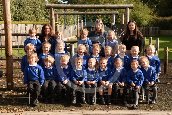 Oak Class.LtoR Teaching Assistant Mrs Hurdwell, Teaching Assistant Mrs Randall and Class Teacher Miss Burn.Little Marlow CE School, School Lane, Little Marlow.