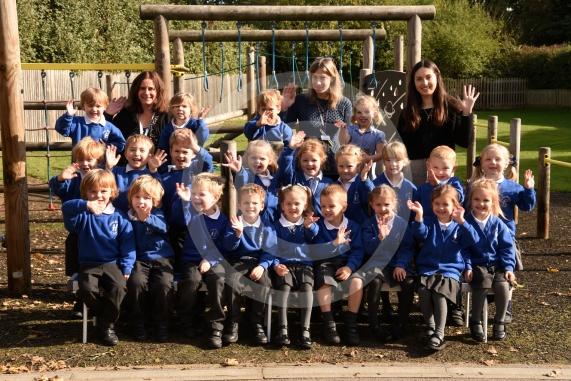 Oak Class.LtoR Teaching Assistant Mrs Hurdwell, Teaching Assistant Mrs Randall and Class Teacher Miss Burn.Little Marlow CE School, School Lane, Little Marlow.